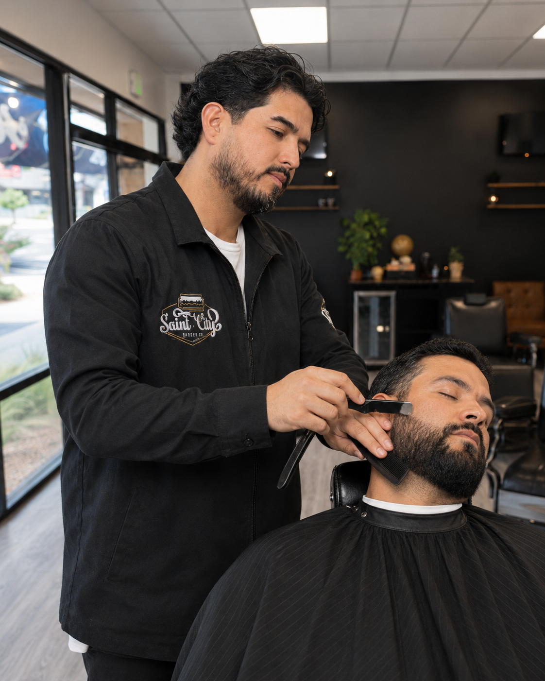 Beard Trim with Straight Razor Line Up at Saint City Barber Company