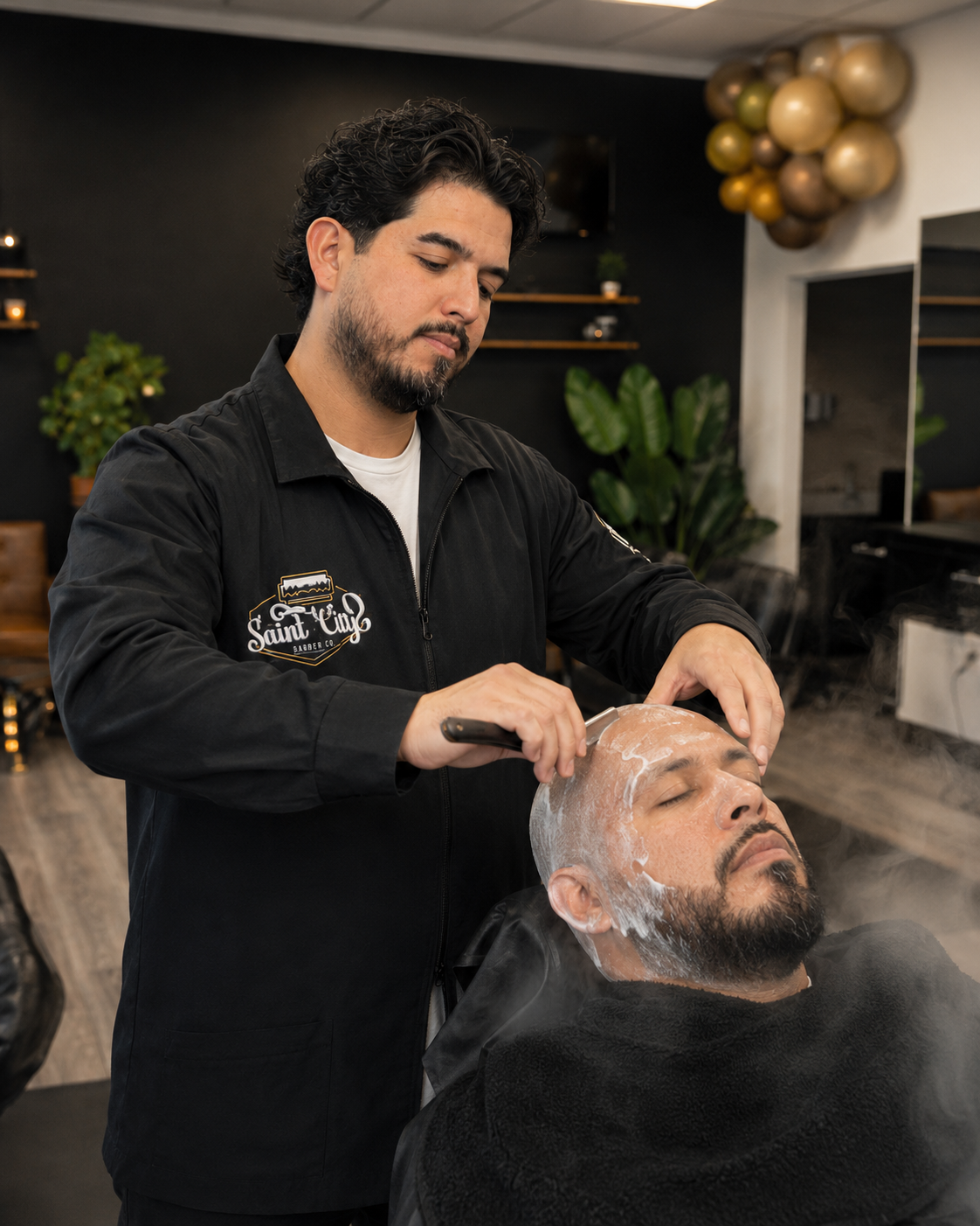 Head Shave (Straight Razor) at Saint City Barber Company